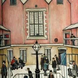 《庭院》L·S·洛里(L. S. Lowry)高清作品欣赏