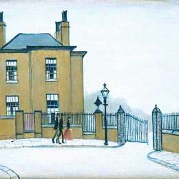 《索尔福德格罗夫街的老房子》L·S·洛里(L. S. Lowry)高清作品欣赏