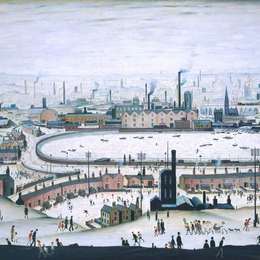 《池塘》L·S·洛里(L. S. Lowry)高清作品欣赏