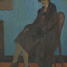 《坐在椅子上的女人》L·S·洛里(L. S. Lowry)高清作品欣赏