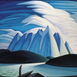 《湖泊和山脉》劳伦斯哈里斯(Lawren Harris)高清作品欣赏