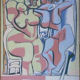 《两名妇女站立＆椅子》勒·柯布西耶(Le Corbusier)高清作品欣赏