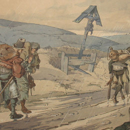莱奥·施纳格(L&amp;amp#233o Schnug)高清作品:Lansquenets sur la route