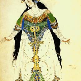 《柴达夫纳的火鸟》莱昂·巴克斯特(Leon Bakst)高清作品欣赏