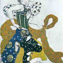 莱昂·巴克斯特(Leon Bakst)高清作品:Sketch for the ballet La Peri, by Paul Duk