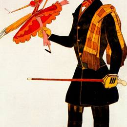 莱昂·巴克斯特(Leon Bakst)高清作品:Costume for the Englishman, from La Boutique Fantastique