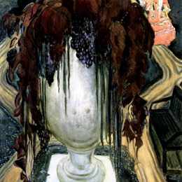 《花瓶（自画像）》莱昂·巴克斯特(Leon Bakst)高清作品欣赏