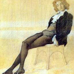 《诗人Zinaida Gippius》莱昂·巴克斯特(Leon Bakst)高清作品欣赏