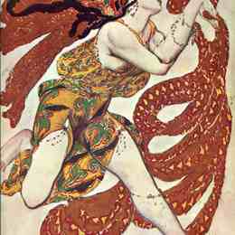 《《水仙花》中的酒鬼服装设计》莱昂·巴克斯特(Leon Bakst)高清作品欣赏