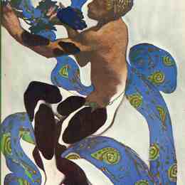 莱昂·巴克斯特(Leon Bakst)高清作品:Nijinskys Faun Costume in LApres