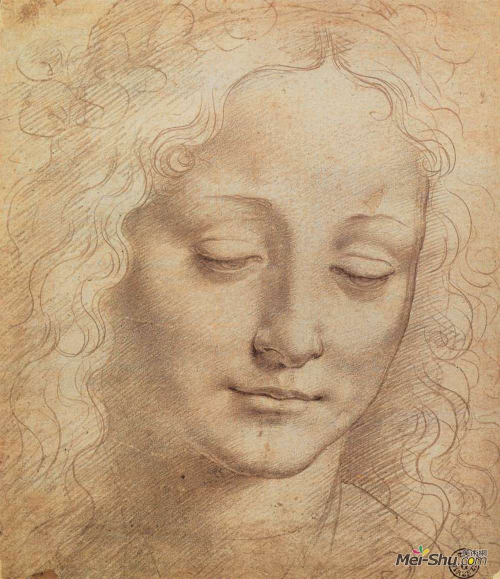 《女性头部》达·芬奇(Leonardo da Vinci)高清作品欣赏_达芬奇作品_达芬奇专题网站_艺术大师_美术网-Mei-shu.com