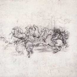 达·芬奇(Leonardo da Vinci)高清作品:Group of riders in the Battle of Anghiari