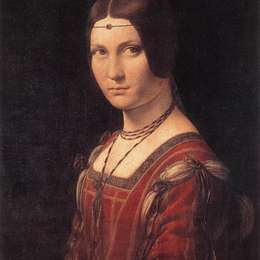 达·芬奇(Leonardo da Vinci)高清作品:Portrait of an Unknown Woman (La Belle Ferroniere)