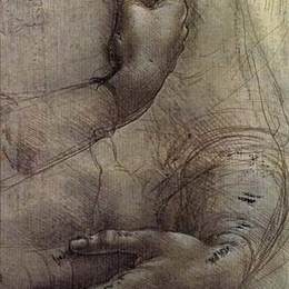 《手臂和手的研究，达文西的通俗写生》达·芬奇(Leonardo da Vinci)高清作品欣赏