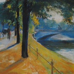 雷瑟·里(Lesser Ury)高清作品:Br&amp;ampücke &amp;ampüber den Landwehrkanal