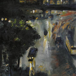 雷瑟·里(Lesser Ury)高清作品:Nollendorfplatz bei Nacht