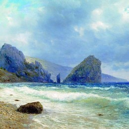 《克里米亚。僧侣和歌剧女主角。》列夫拉格里奥(Lev Lagorio)高清作品欣赏