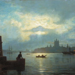 《在涅瓦河的月夜》列夫拉格里奥(Lev Lagorio)高清作品欣赏