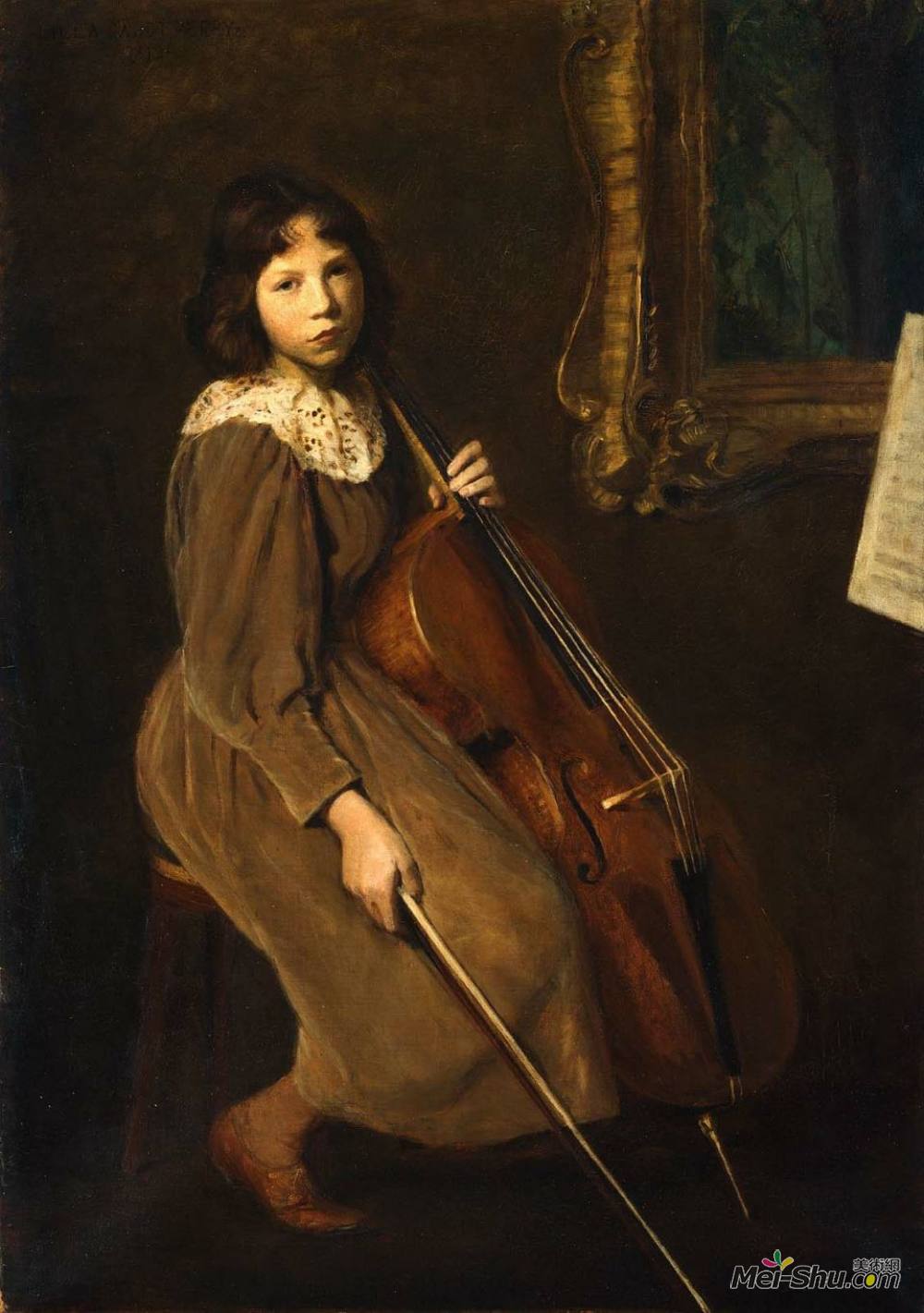 欧美大提琴油画图片