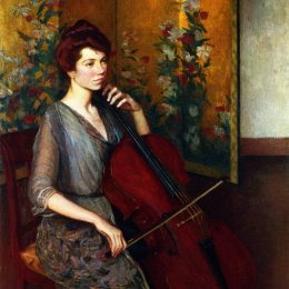 《大提琴演奏家》利亚·卡伯特·佩里(Lilla Cabot Perry)高清作品欣赏