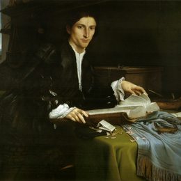 《书房中的绅士肖像》洛伦佐·洛图(Lorenzo Lotto)高清作品欣赏