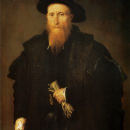 《戴手套的绅士肖像》洛伦佐·洛图(Lorenzo Lotto)高清作品欣赏