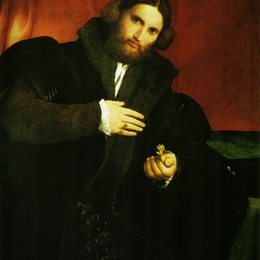 《狮爪绅士肖像》洛伦佐·洛图(Lorenzo Lotto)高清作品欣赏