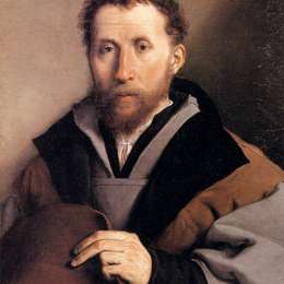 《一个人的画象有毛毡帽子的》洛伦佐·洛图(Lorenzo Lotto)高清作品欣赏