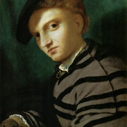 《一本有书的年轻人的肖像》洛伦佐·洛图(Lorenzo Lotto)高清作品欣赏