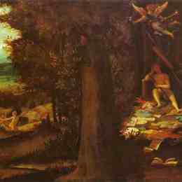 《睡眠阿波罗、缪斯和法玛》洛伦佐·洛图(Lorenzo Lotto)高清作品欣赏