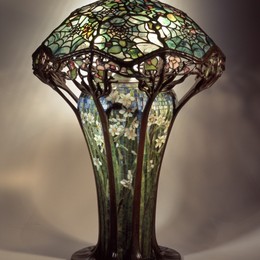 《图书馆灯。蛛网设计》蒂凡尼(Louis Comfort Tiffany)高清作品欣赏