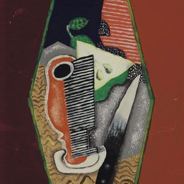 《绿色梨和刀》刘易斯·马库锡(Louis Marcoussis)高清作品欣赏