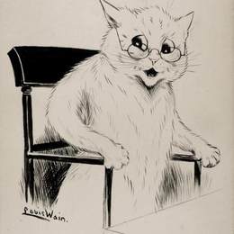 《请快点吃晚饭，不然老鼠就要跑了》刘易斯·韦恩(Louis Wain)高清作品欣赏