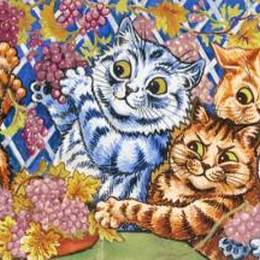 《葡萄园里》刘易斯·韦恩(Louis Wain)高清作品欣赏