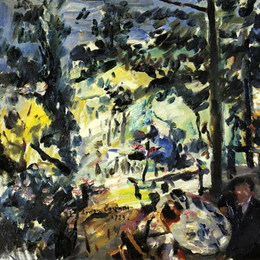 洛维斯·科林斯(Lovis Corinth)高清作品:The Walchensee, on the Terrace