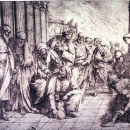 《耶稣和奸妇》卢卡·吉奥达诺(Luca Giordano)高清作品欣赏