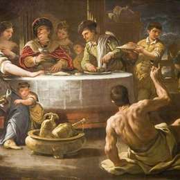 《潜水和拉撒路》卢卡·吉奥达诺(Luca Giordano)高清作品欣赏