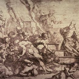 《以利亚对巴力先知的牺牲》卢卡·吉奥达诺(Luca Giordano)高清作品欣赏