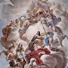 《梅第奇在奥林匹斯山云端的胜利》卢卡·吉奥达诺(Luca Giordano)高清作品欣赏