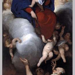 《炼狱中的灵魂与童贞》卢卡·吉奥达诺(Luca Giordano)高清作品欣赏