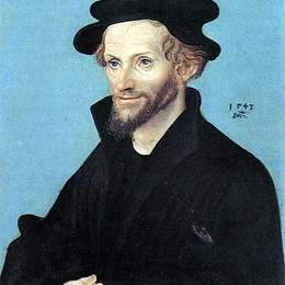 大·卢卡斯·克拉纳赫(Lucas Cranach the Elder)高清作品:Portrait of Philipp Melanchthon