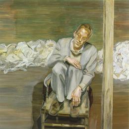 《红发男人坐在椅子上》卢西安·弗洛伊德(Lucian Freud)高清作品欣赏