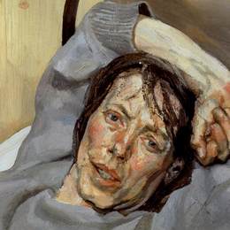 《穿着灰色毛衣的女人》卢西安·弗洛伊德(Lucian Freud)高清作品欣赏