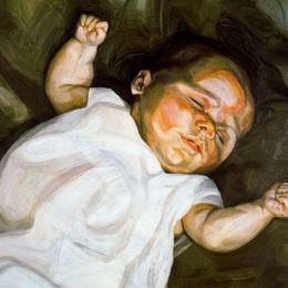 《绿色沙发上的婴儿》卢西安·弗洛伊德(Lucian Freud)高清作品欣赏