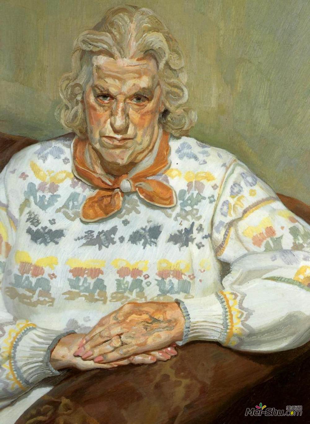 油画1933《蝴蝶裙里的女人》卢西安·弗洛伊德(lucian freud)高清作品