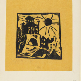 莱昂内尔·法宁格(Lyonel Feininger)高清作品:Town Gate, Ribnitz (Das Tor, Ribnitz)