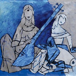 《无题》胡森(M.F. Husain)高清作品欣赏