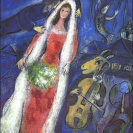 马克·夏加尔(Marc Chagall)高清作品:La Mari&amp;ampée