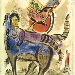 《蓝母牛》马克·夏加尔(Marc Chagall)高清作品欣赏