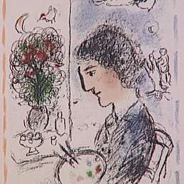 《花架》马克·夏加尔(Marc Chagall)高清作品欣赏